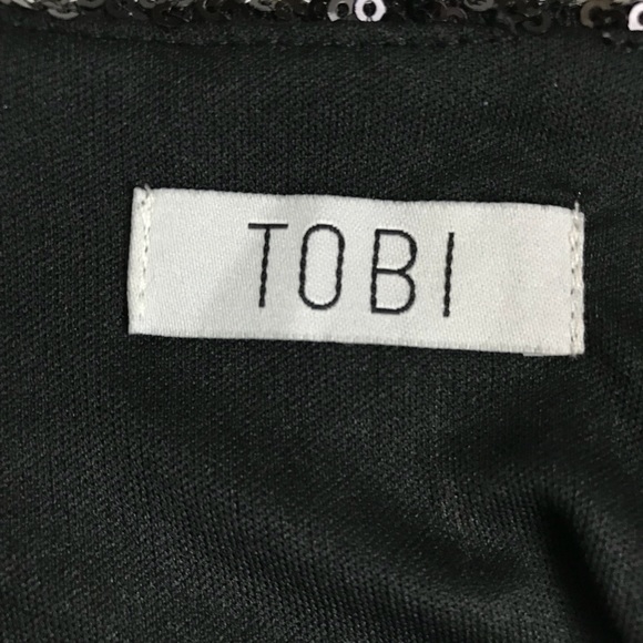 Tobi Little Black Dress LBD sequins mini short G1 - Picture 5 of 7